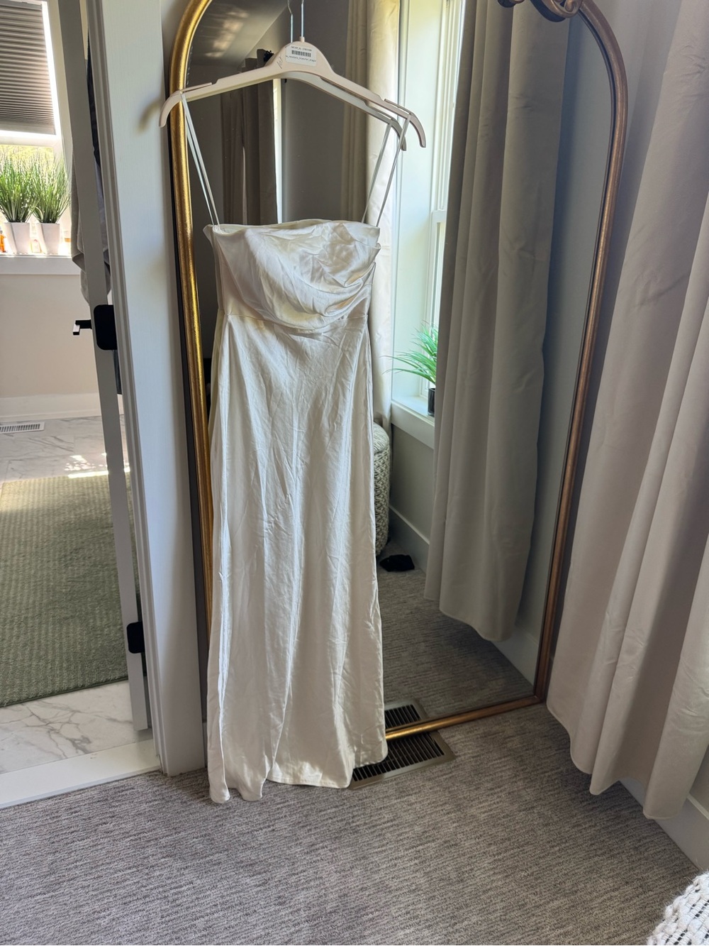 Selfie Leslie Oyster Satin Slip Dress
